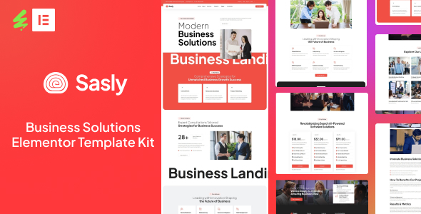 Sasly - Modern Business Solutions Elementor Template Kit product preview