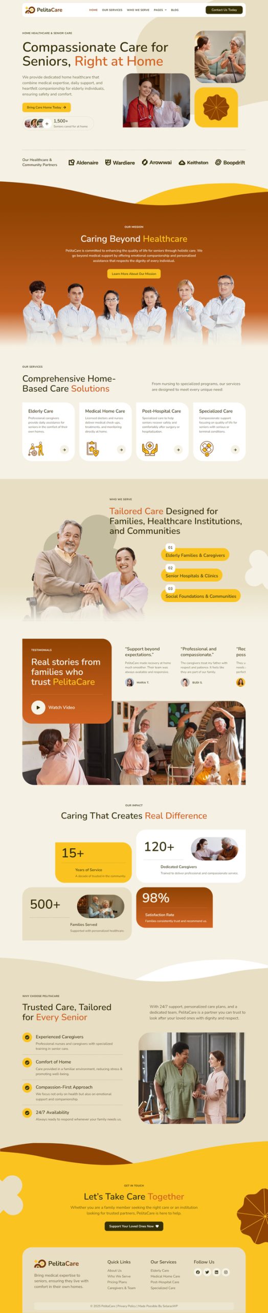 PelitaCare - Home Healthcare & Senior Care Elementor Pro Template Kit