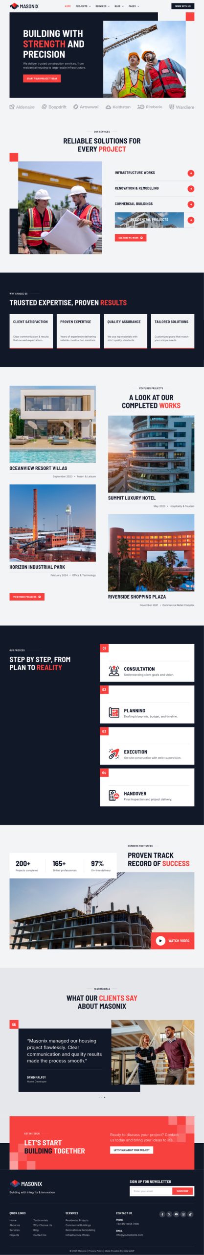 Masonix - Contractor & Construction Elementor Pro Template Kit product preview
