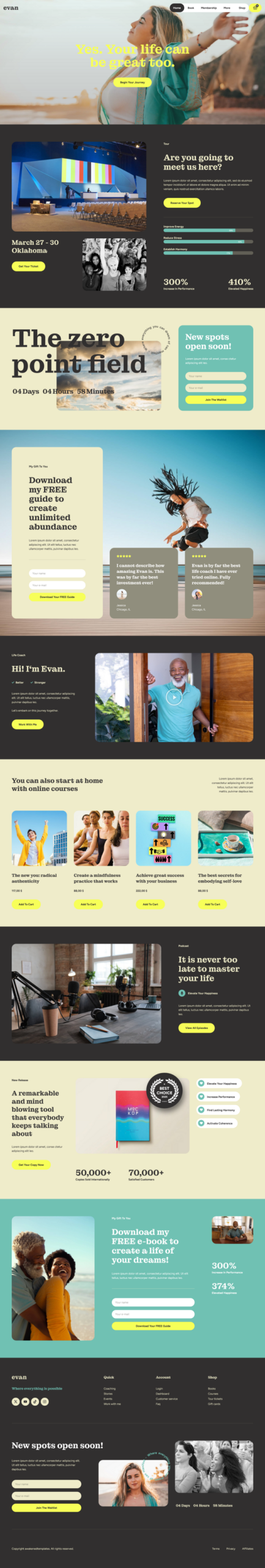 Evan - Life & Business Coach Elementor Pro Template Kit