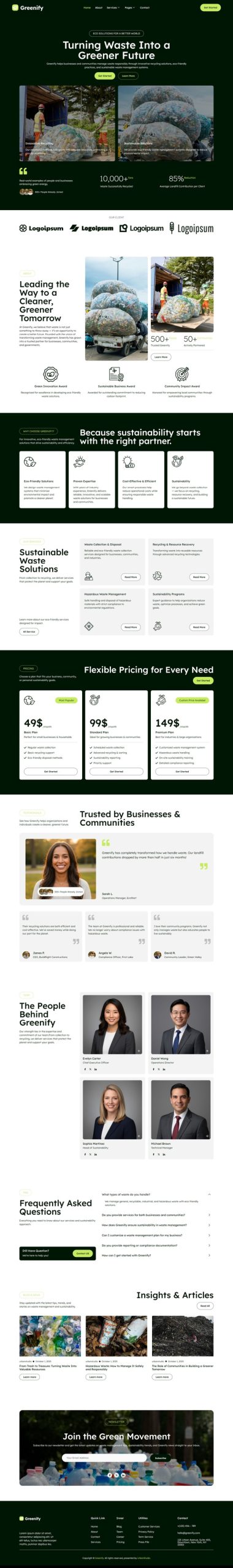 Greenify – Waste Management & Recycling Elementor Template Kit