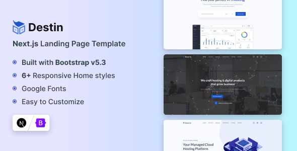 Destin - Next.JS 15 Landing Page Template