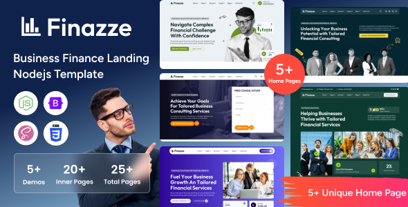 Finazze - Business and Finance Landing Nodejs Template