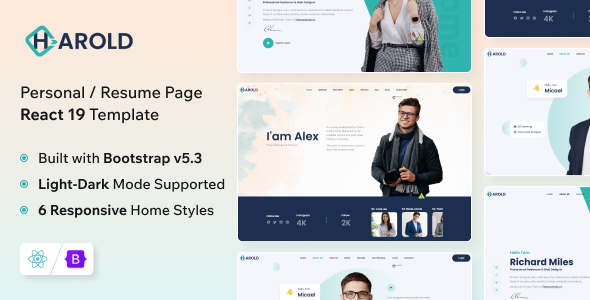 Harold - React 19 Personal Portfolio Template