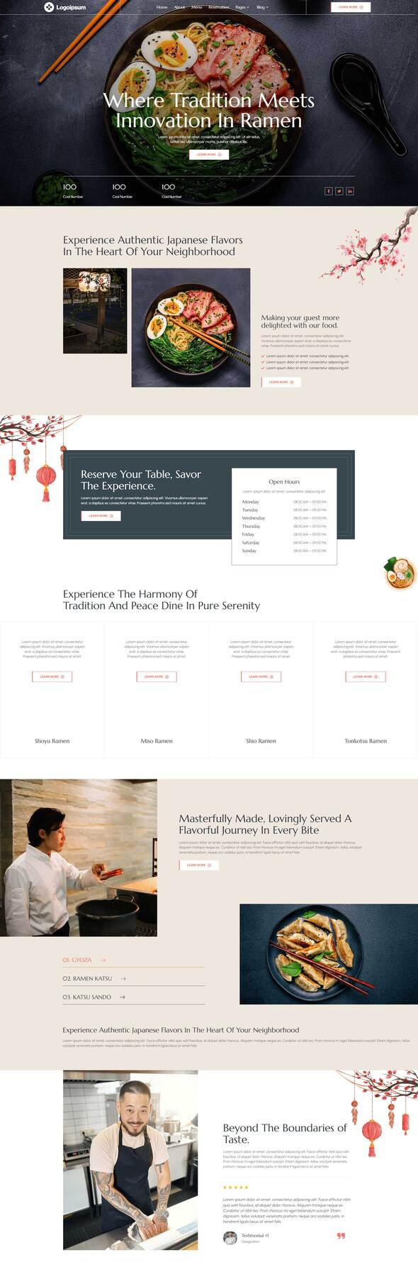 Ramen - Japanese Restaurant Elementor Pro Template Kit product preview