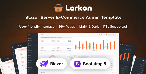 Product preview supplied for Larkon - Blazor Server Ecommerce Management Admin & Dashboard Template