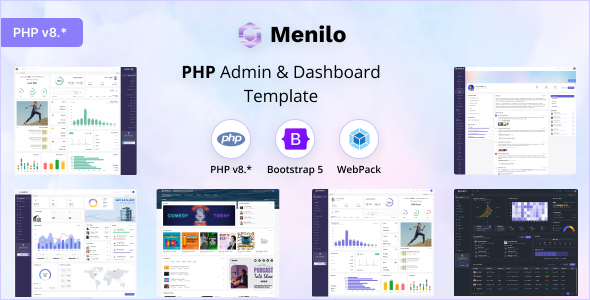 Menilo - PHP Admin & Dashboard Template