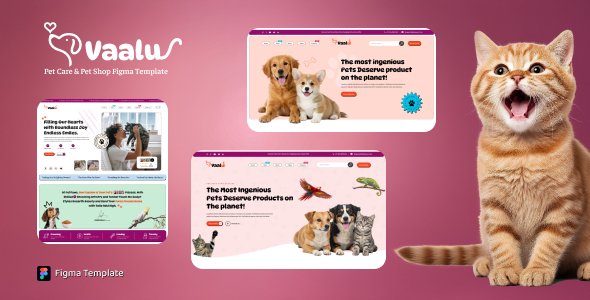 Vaalu - Pet Store & Pet Care Figma Template listing image