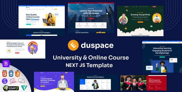 Eduspace – Online Course, Education, University Next JS Template