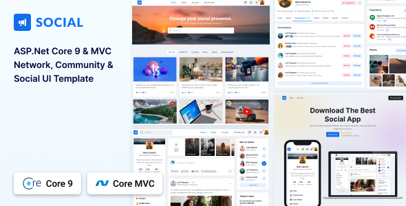 Social - ASP.NET Core 9 Network & Community Template