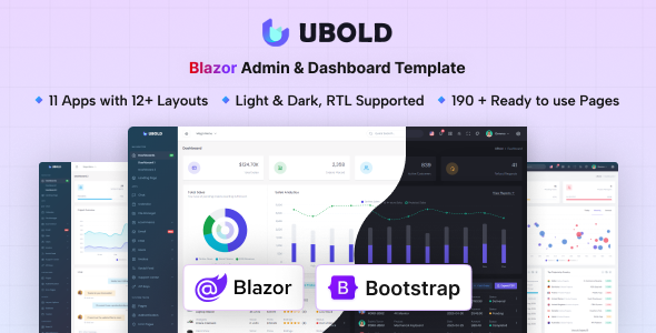 UBold - Blazor Admin & Dashboard Template product preview