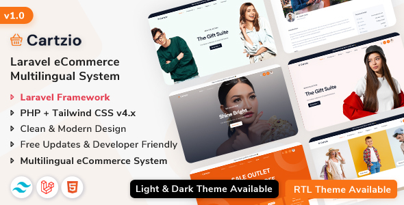 Cartzio - Laravel 12 eCommerce & Fashion Store Template