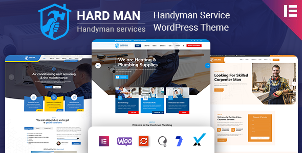 Product preview supplied for Hardman - Handyman & Plumber WordPress Theme