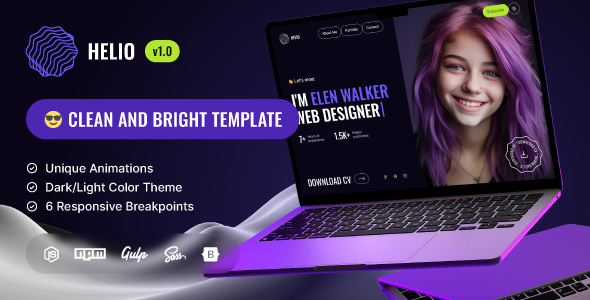 Helio - Coming Soon and Landing Page Template