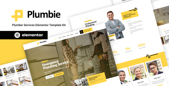 Plumbie - Plumber Services Elementor Template Kit