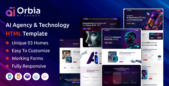 Orbia - AI Agency & Technology HTML Template listing image