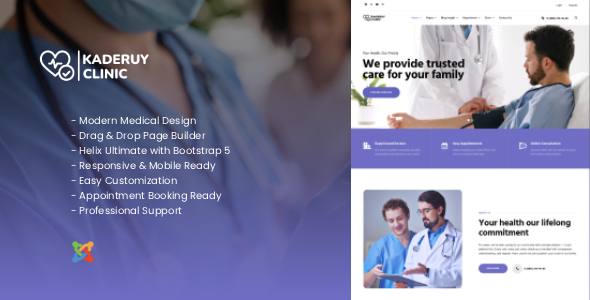 Kaderuy - Modern Medical & Healthcare Joomla Template product preview