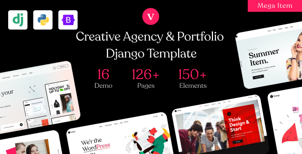 vCamp - Creative Agency & Portfolio Django Template