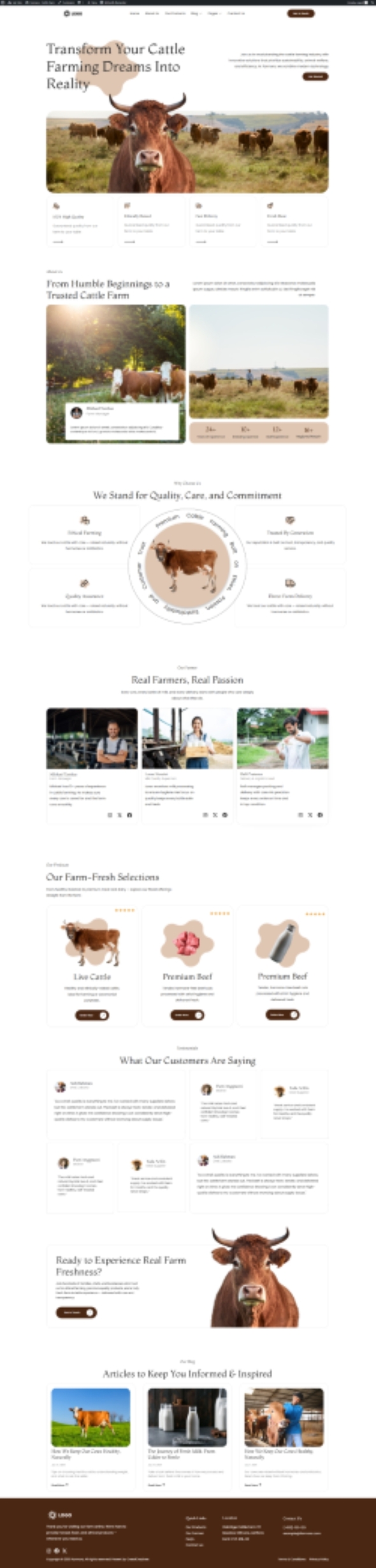Farmora - Cattle Farm Elementor Template Kit