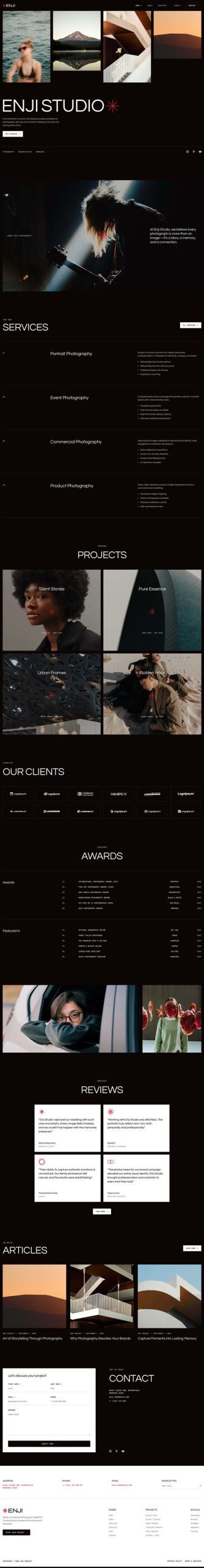 Enji - Photography & Personal Portfolio Elementor Template Kit product preview