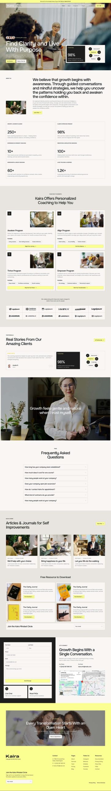 Product preview supplied for Kaira - Life Coach & Self-Growth Elementor Template Kit
