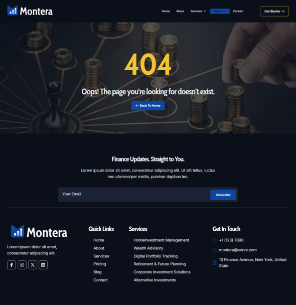Montera - Finance & Investment Elementor Template Kit