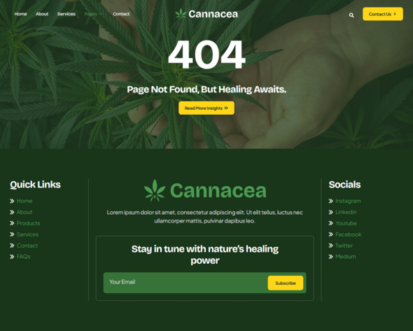 Cannacea - Medical Marijuana Elementor Template Kit