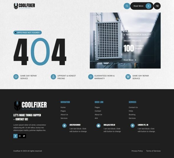Coolfixer - Air Conditioner Services Elementor Template Kit listing image