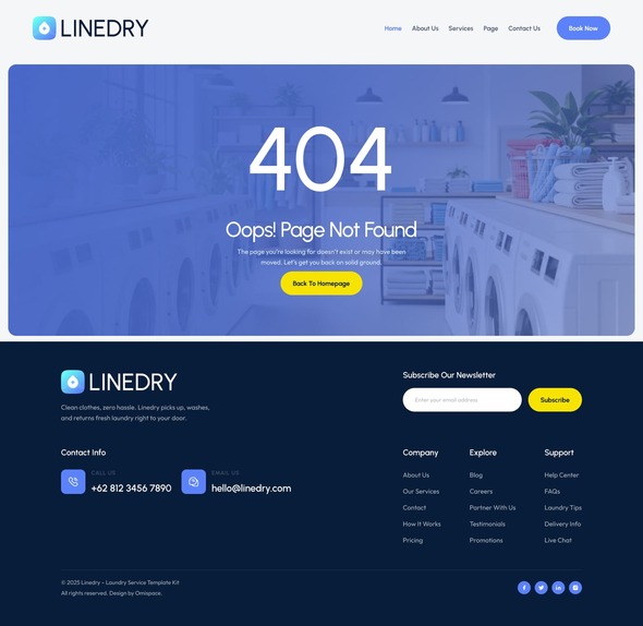 Linedry - Laundry Service Elementor Template Kit