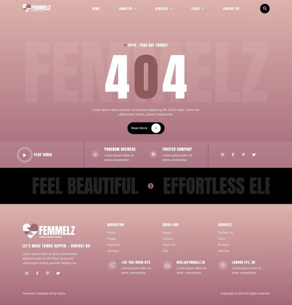 Femmelz - Feminime Business Coaching Elementor Template Kit