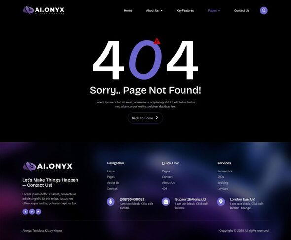 Aionyx - AI Image Generator Elementor Template Kit