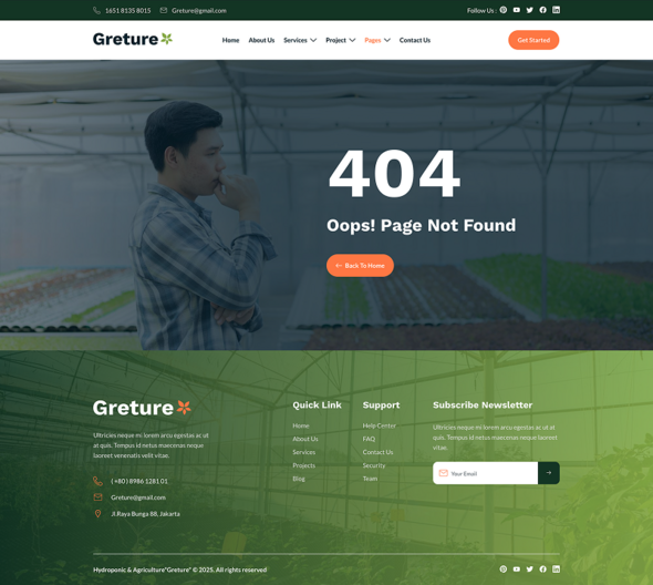 Preview image for Greture - Hydroponic & Agriculture Elementor Template Kit
