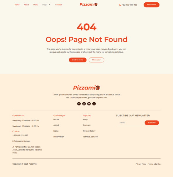 Pizzamio - Pizza Restaurant & Food Elementor Template Kit