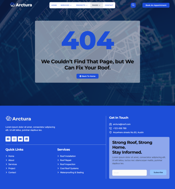 Arctura - Roofing Services Elementor Template Kit