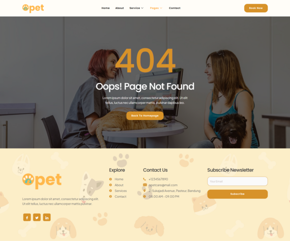 Opet - Veterinary & Pet Care Elementor Template Kit
