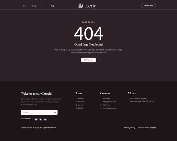 Preview image for Havenly - Modern Church & Religion Elementor Template Kit