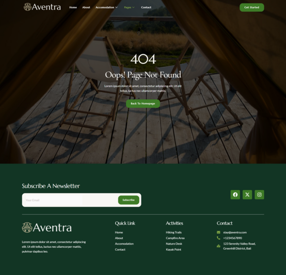 Aventra - Glamping & Adventure Elementor Template Kit