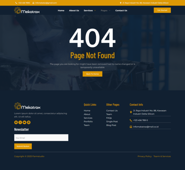Mekatrax - Industry & Manufacturing Elementor Template Kit product preview