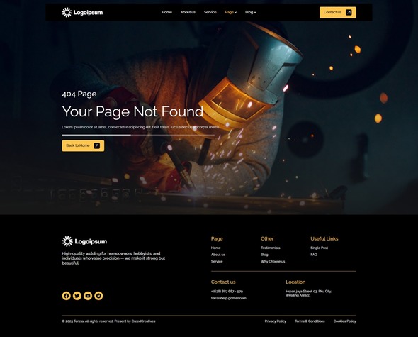 Terizla - Welding Services Elementor Template Kit