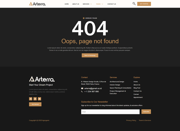 Arterra - Architecture & Interior Design Service Elementor Template Kit