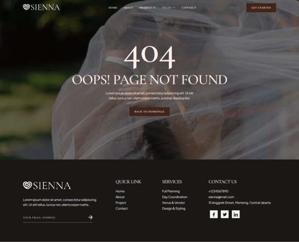 Sienna - Wedding Planner Elementor Template Kit