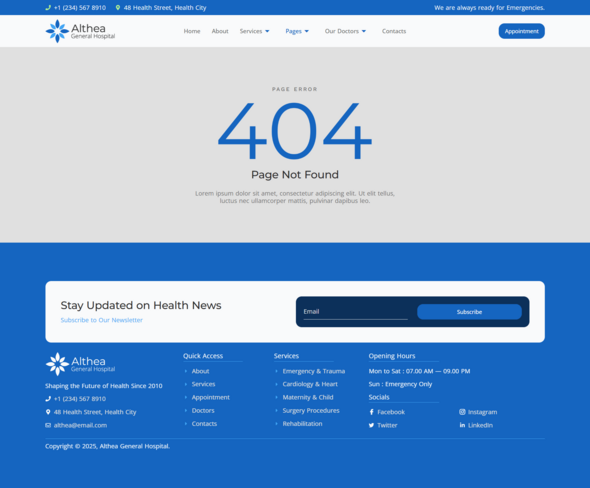 Althea - Hospital & Medical Service Elementor Template Kit