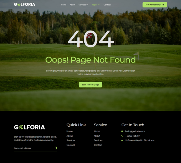 Golforia - Golf Club & Course Elementor Template Kit