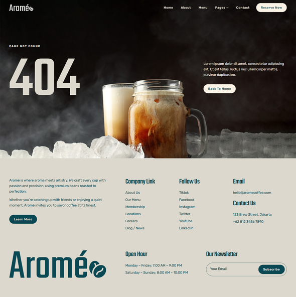 Arome - Coffee Shop & Cafe Elementor Template Kit listing image