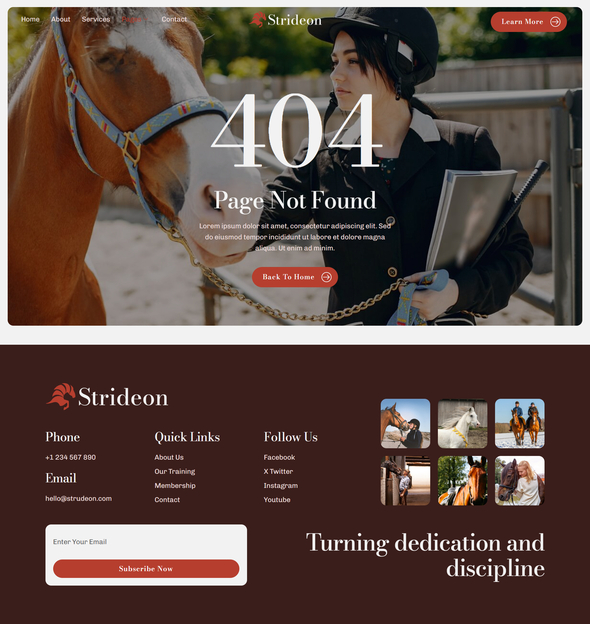 Strideon - Horse Riding & Training Elementor Template Kit