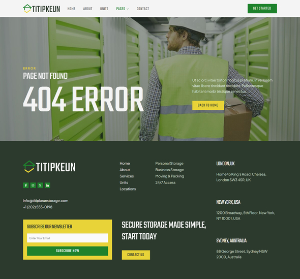 Titipkeun - Storage Service Company Elementor Template Kit