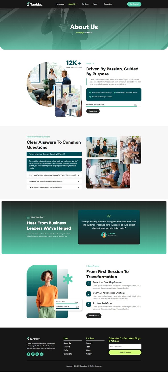 Taoblaz - Business Coach & Consulting Elementor Template Kit
