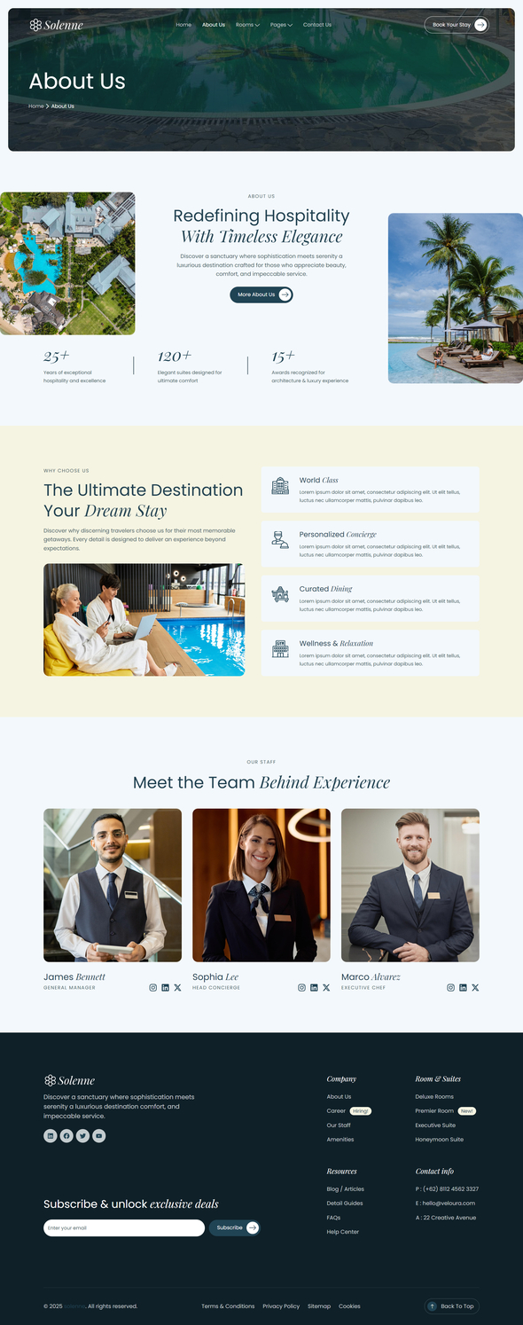 Solenne - Luxury Hotel & Resort Elementor Template Kit