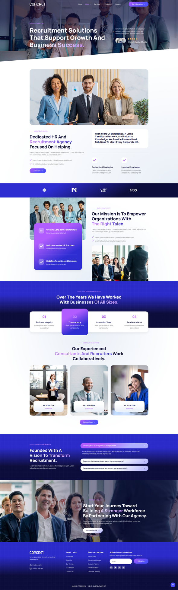 Concret - Corporate HR & Recruitment Agency Elementor Template Kit