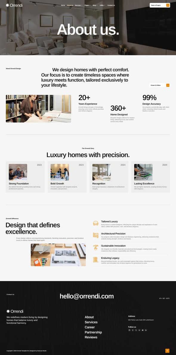 Orrendi  - Luxury Home Designer  Elementor Template Kit